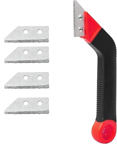 Zaptec Grout Remover Tool - Angled Hand Saw Rake Joint Scraper with 4 Tungsten Carbide Blades