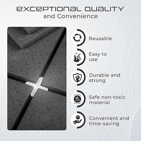 Robustt Tile Spacers Set – 100 Pieces (2 mm) | Reusable Tile Leveling for Clean Grout Lines - Image 4